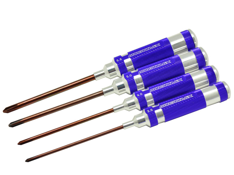 ARROWMAX AM140991 - PHILLIPS SCREWDRIVER SET 3.5 4.0 5.0 & 5.8 X 120MM 4PCES