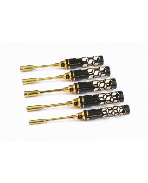 ARROWMAX AM458801BG - NUT DRIVER SET 3/16 1/4 5/16 11/32 & 3/8 X 100MM - 5-TEILIG. BLACK