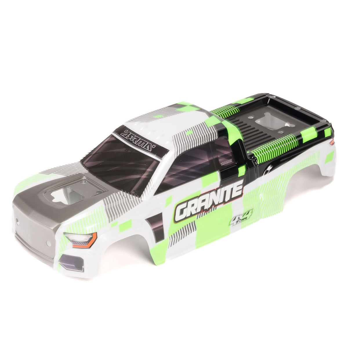 GRANITE 4x4 Clipless Painted Decaled Body (Green/White)