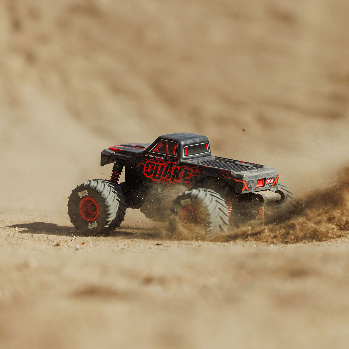 1/16 QUAKE GROM 4X4 RTR Brushed Monster Truck (Battery & Charger Included), Red