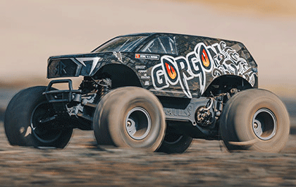 1/10 GORGON 2WD RTA Kit Brushed Monster Truck (Battery & Charger Included), Clear