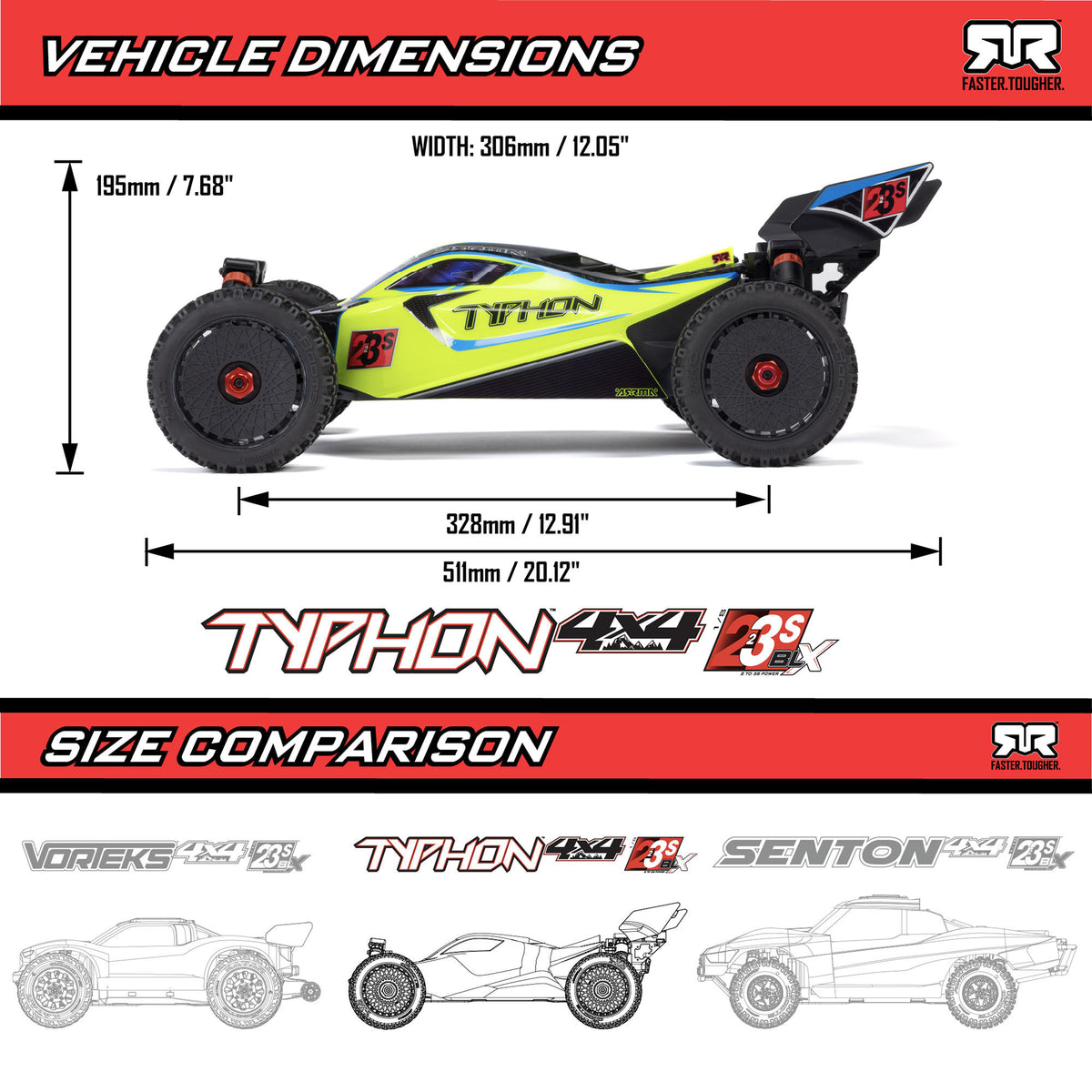 1/8 TYPHON 4X4 223S BLX BRUSHLESS BUGGY RTR WITH DSC