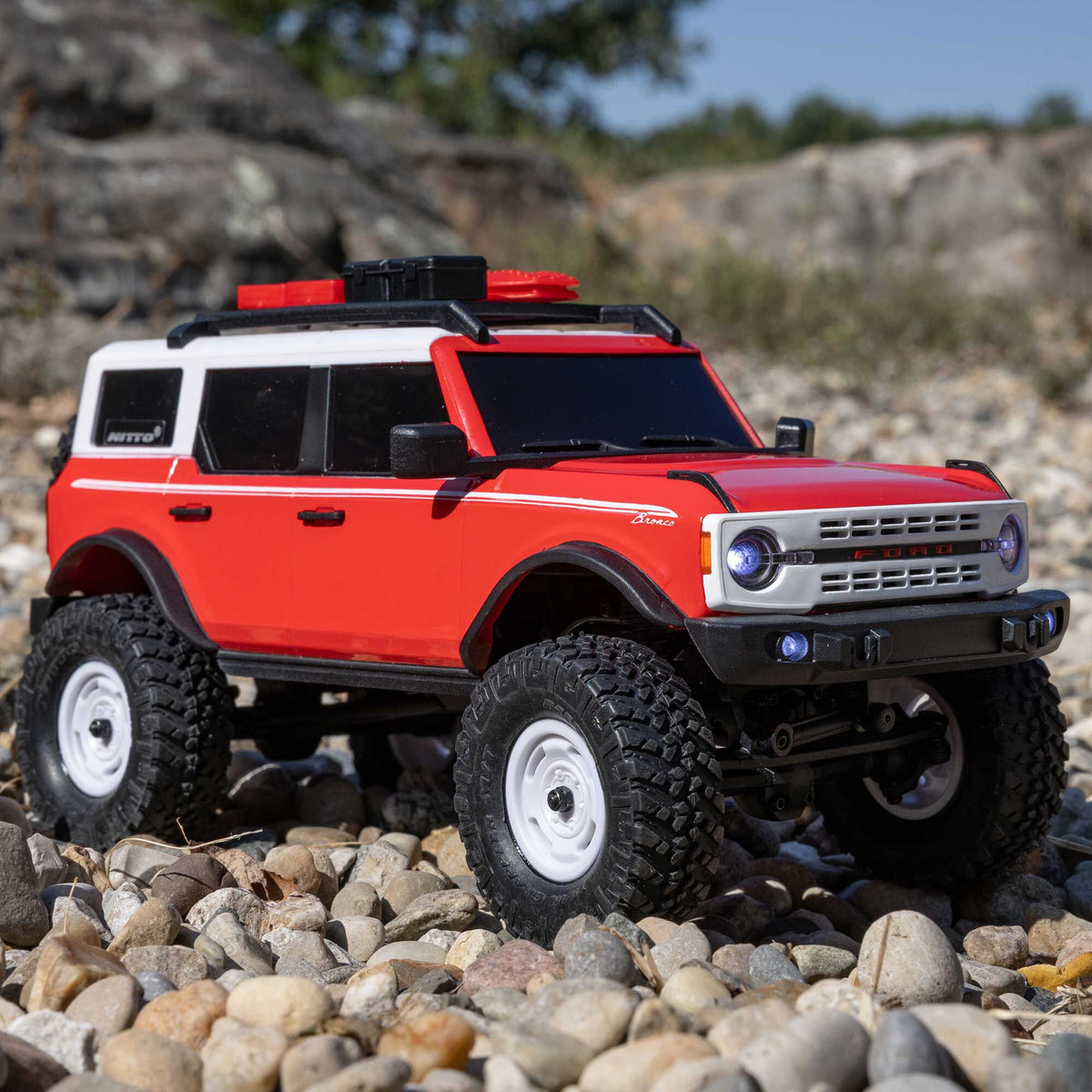 1/24 SCX24 Ford Bronco Heritage Edition 4X4 RTR Brushed Rock Crawler (Battery & Charger Included), Red