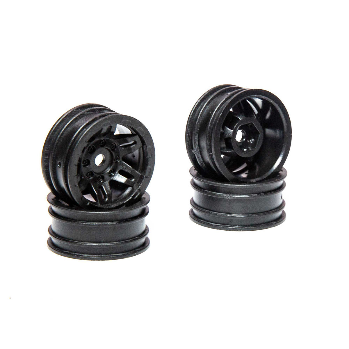 1/24 Axial Rockstar Front/Rear 1.0" 7mm Crawler Wheels (4) Black