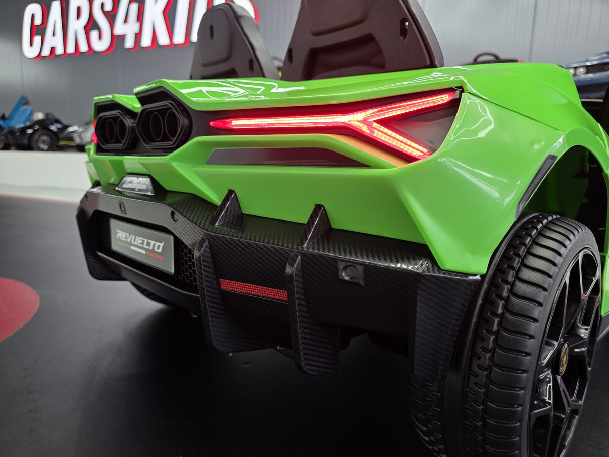 Lamborghini Revuelto 24V elbil för barn – 2 personer, grön