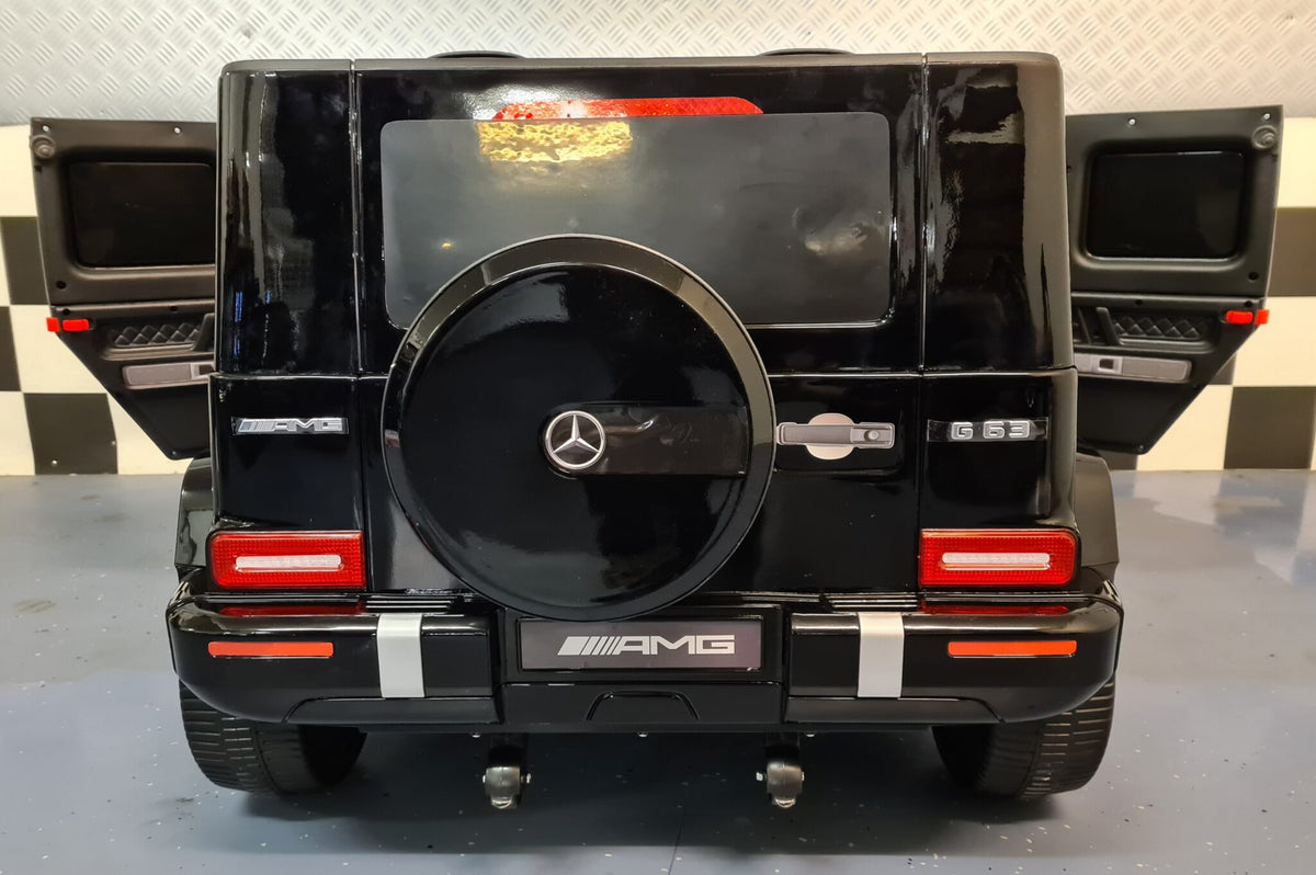 Mercedes-Benz G63 24V elbil för barn – 2 personer, metallic svart