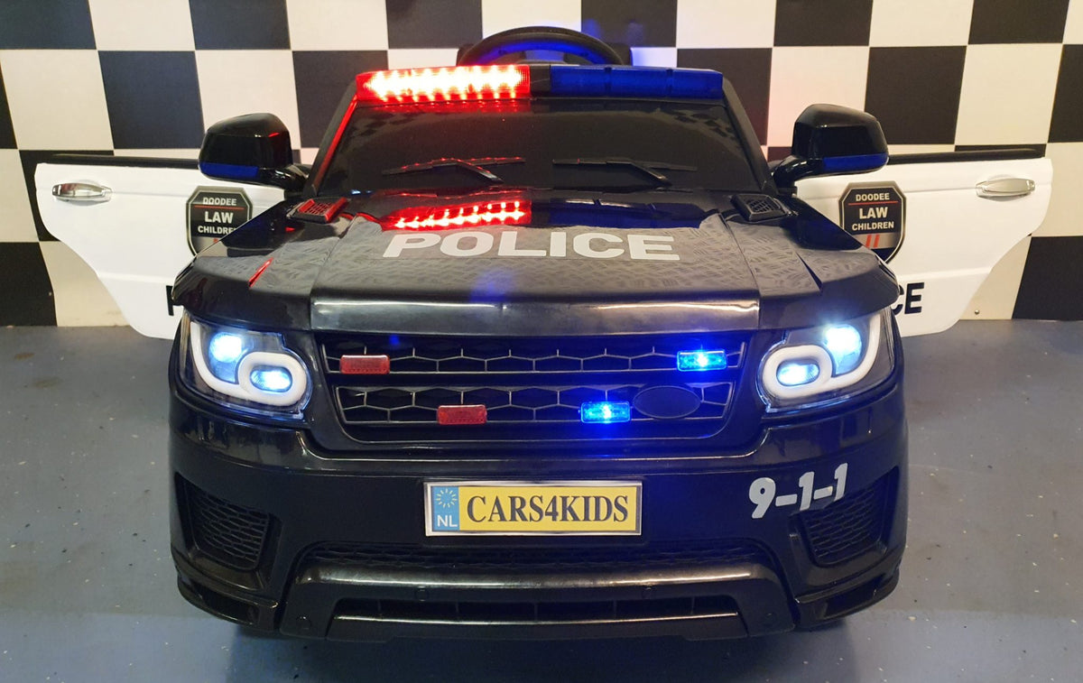 Polisjeep 12V elbil för barn med fjärrkontroll