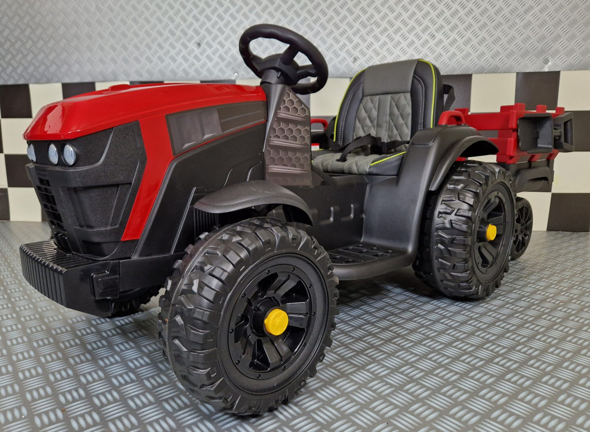 Farmer barntraktor 12V med fjärrkontroll – röd