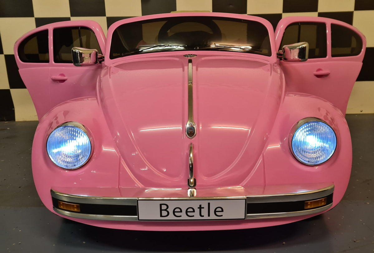 Volkswagen Beetle 12V elbil för barn – rosa