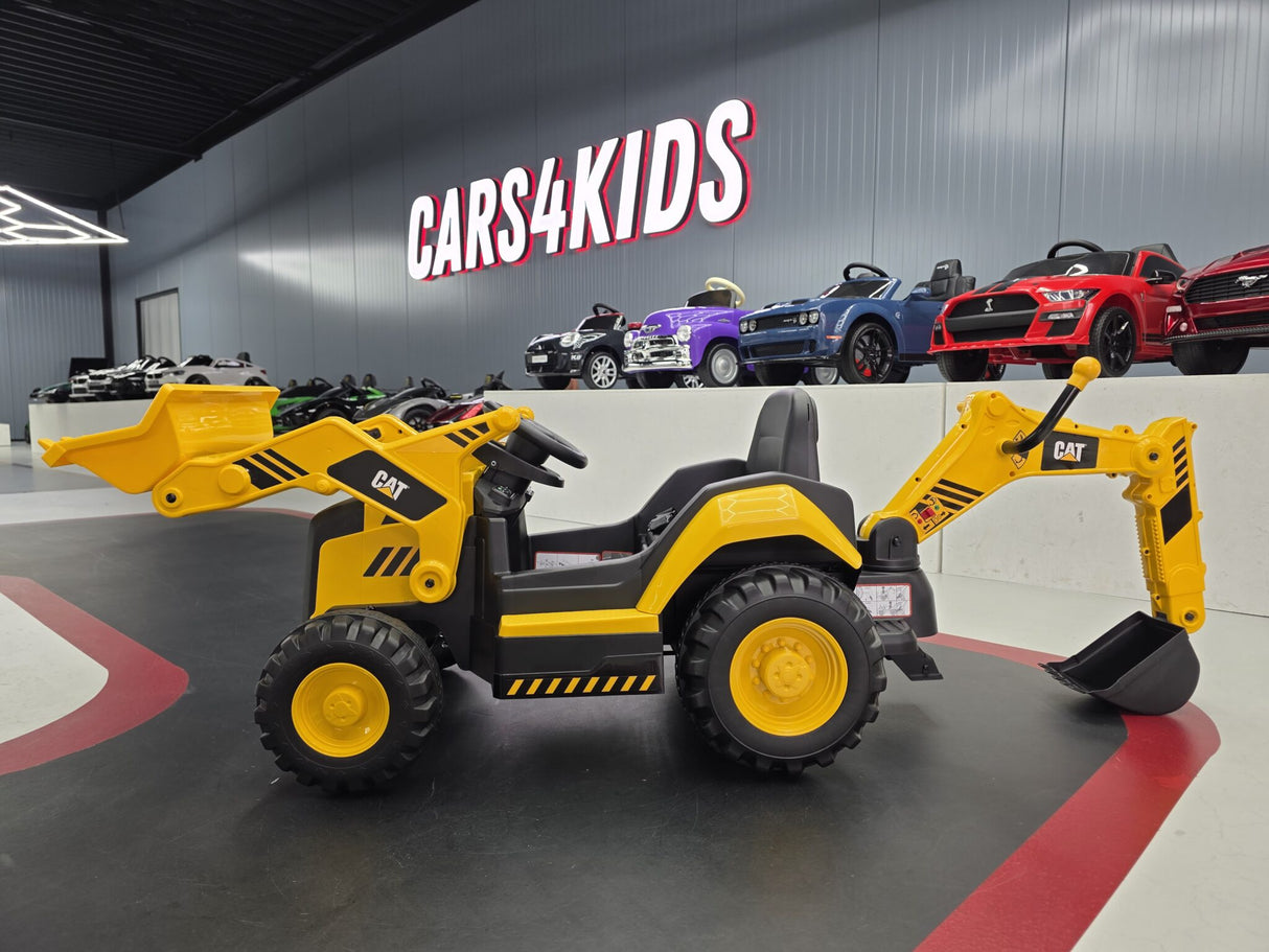 Caterpillar grävmaskin 12V barntraktor med lastare
