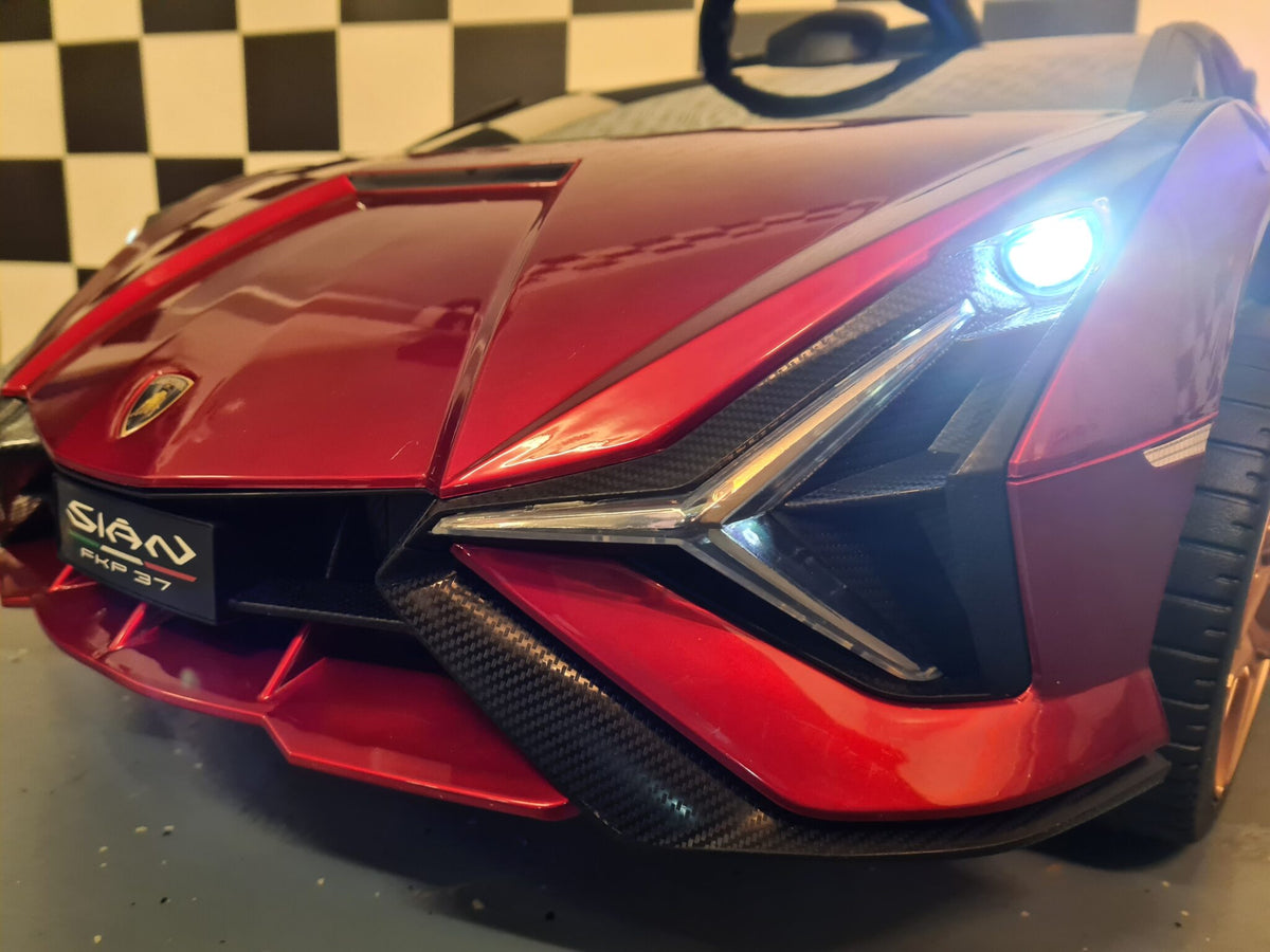 Lamborghini Sian 12V elbil för barn – 1 person, röd