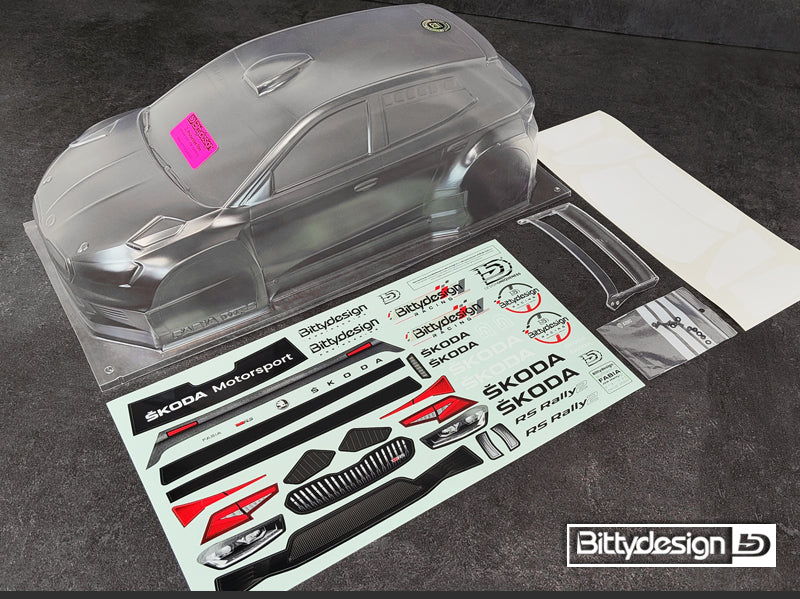 SKODA Fabia RS Rally2 Clear Body 1/10 Rally 190mm Hard 1,2mm