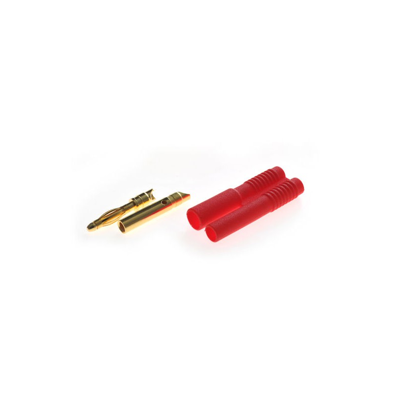 Connector : 2.0mm gold plated plug with red housing (10pcs)