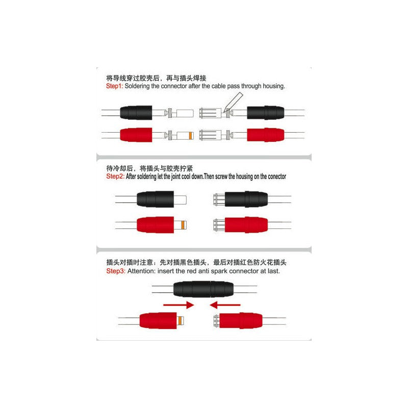 Connector : AS150 7.0mm anti-spark Male plug (5R+5BK)