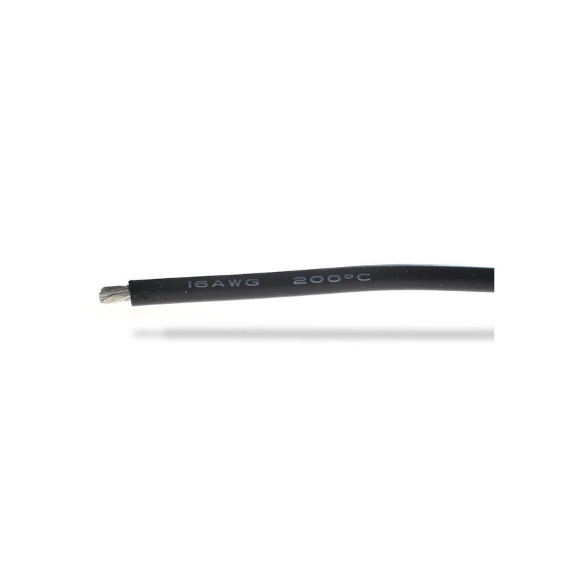 16AWG (1,32mm²) silicone wire, black - 1m