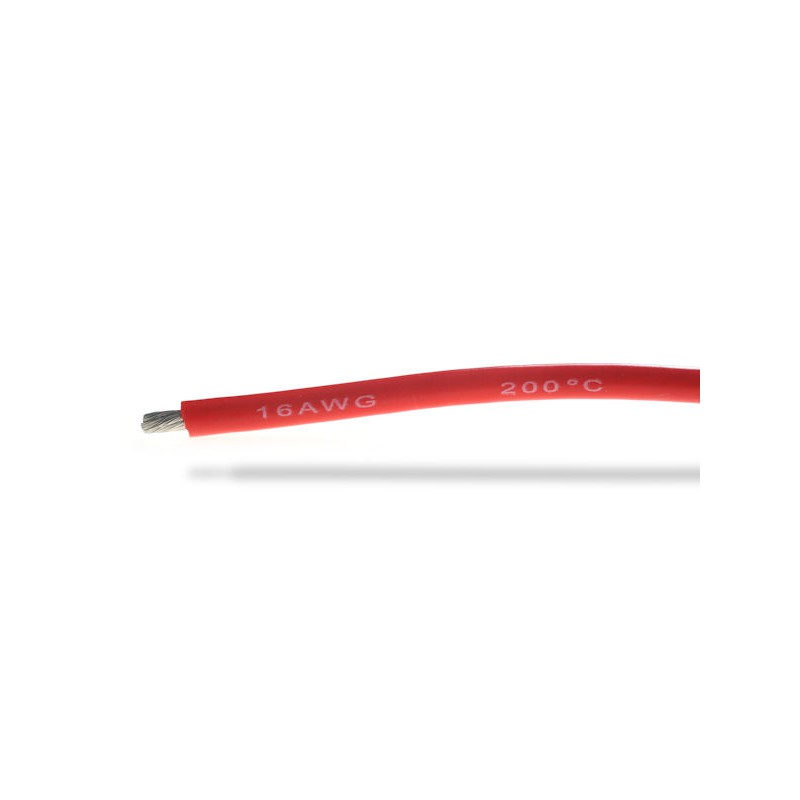 16AWG (1,32mm²) silicone wire, red - 1m