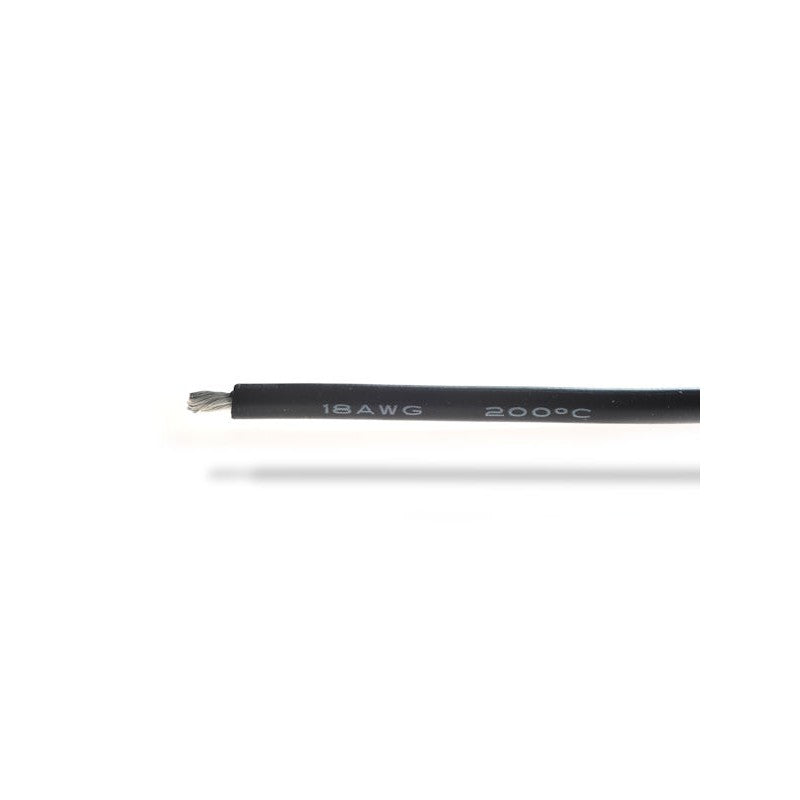 18AWG (0,81mm²) silicone wire, black - 1m