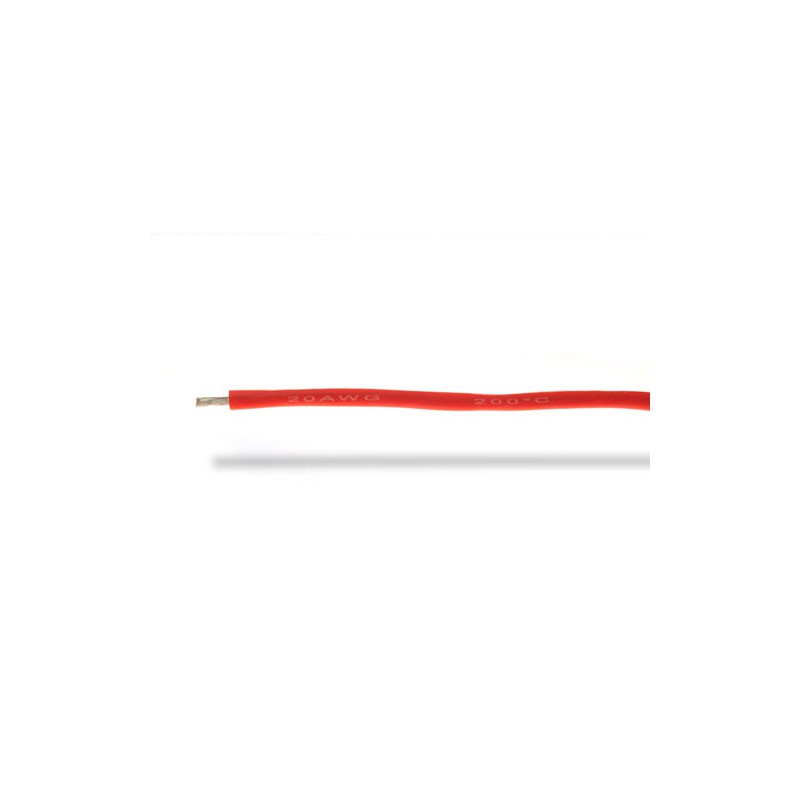 20AWG (0,50mm²) silicone wire, red - 1m