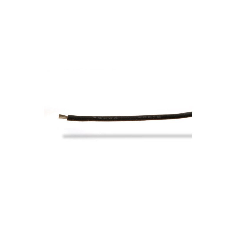 22AWG (0,32mm²) silicone wire, black - 1m