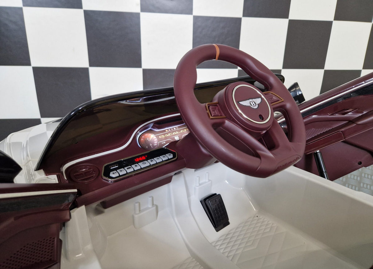 Bentley Bacalar 12V elbil för barn – 1 person, vit