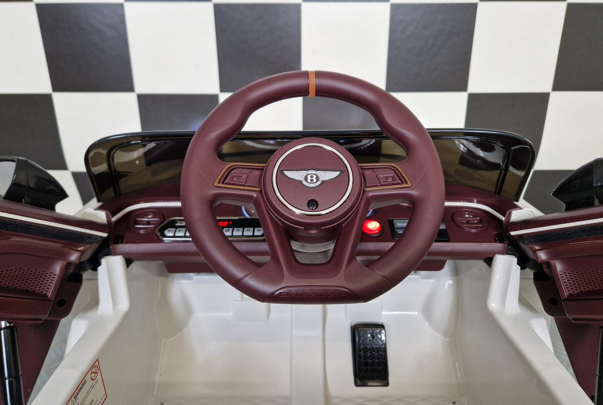 Bentley Bacalar 12V elbil för barn – 1 person, vit