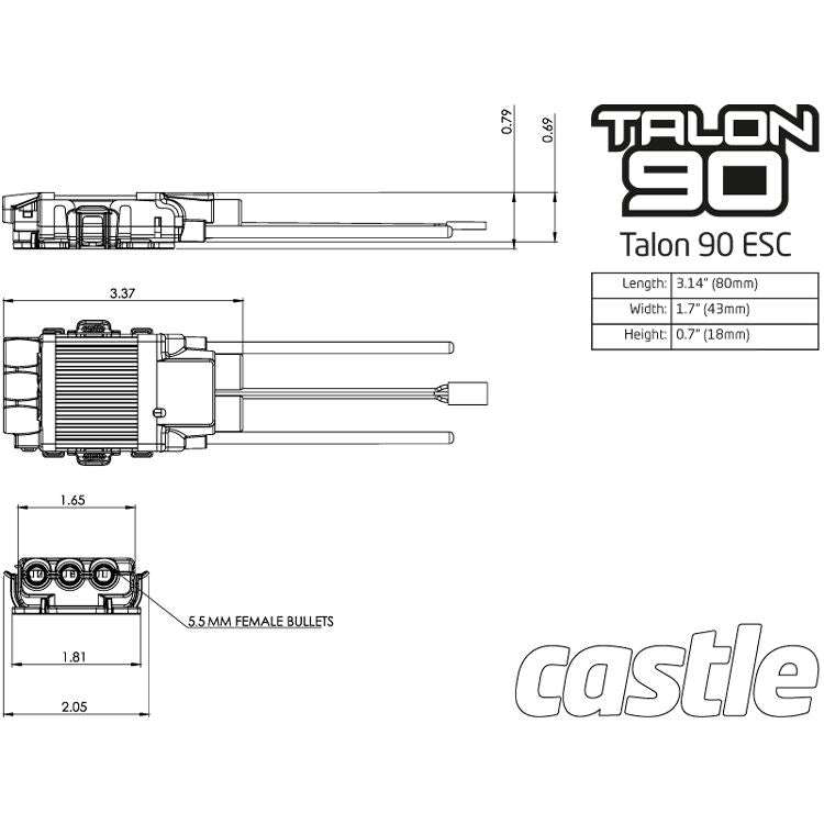 Talon 90 , 25V 90 AMP ESC 9A BEC