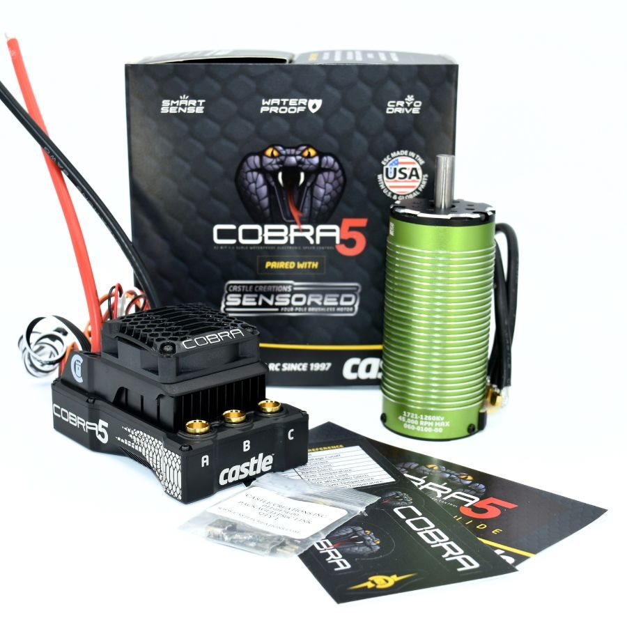Cobra 5 8S 33,6V ESC, 1721-1260KV Motor Combo 1/7
