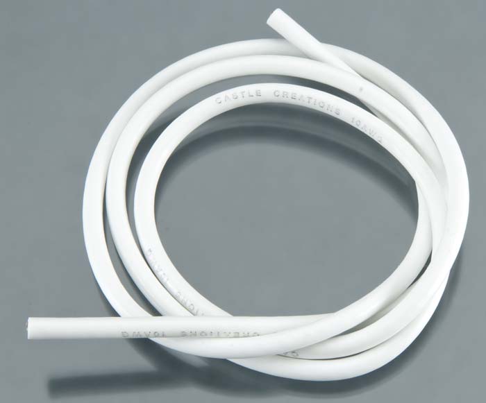 WIRE, 36", 10 AWG, WHITE