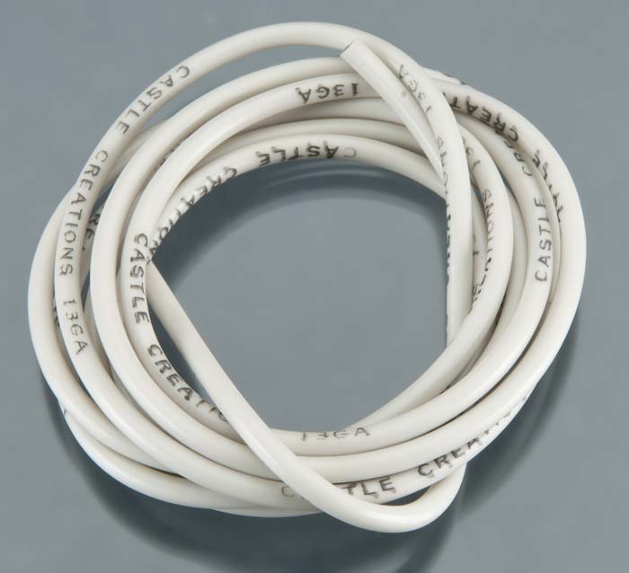 WIRE, 60", 13 AWG, WHITE