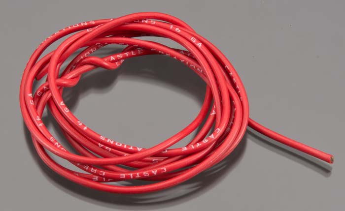 WIRE, 60", 16 AWG, RED