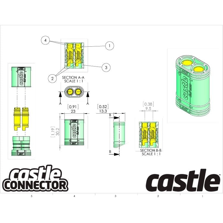 CC Polarized Bullet Connector 6.5 mm
