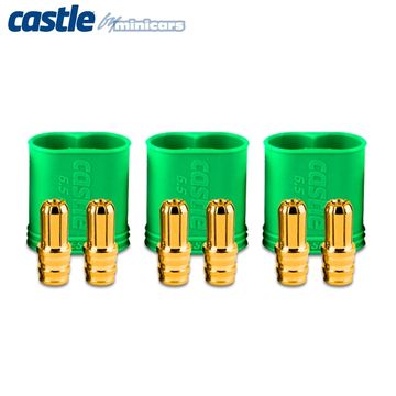 Castle Creations 011-0068-00 - Polarized Bullet Conn. Male 6,5mm Set