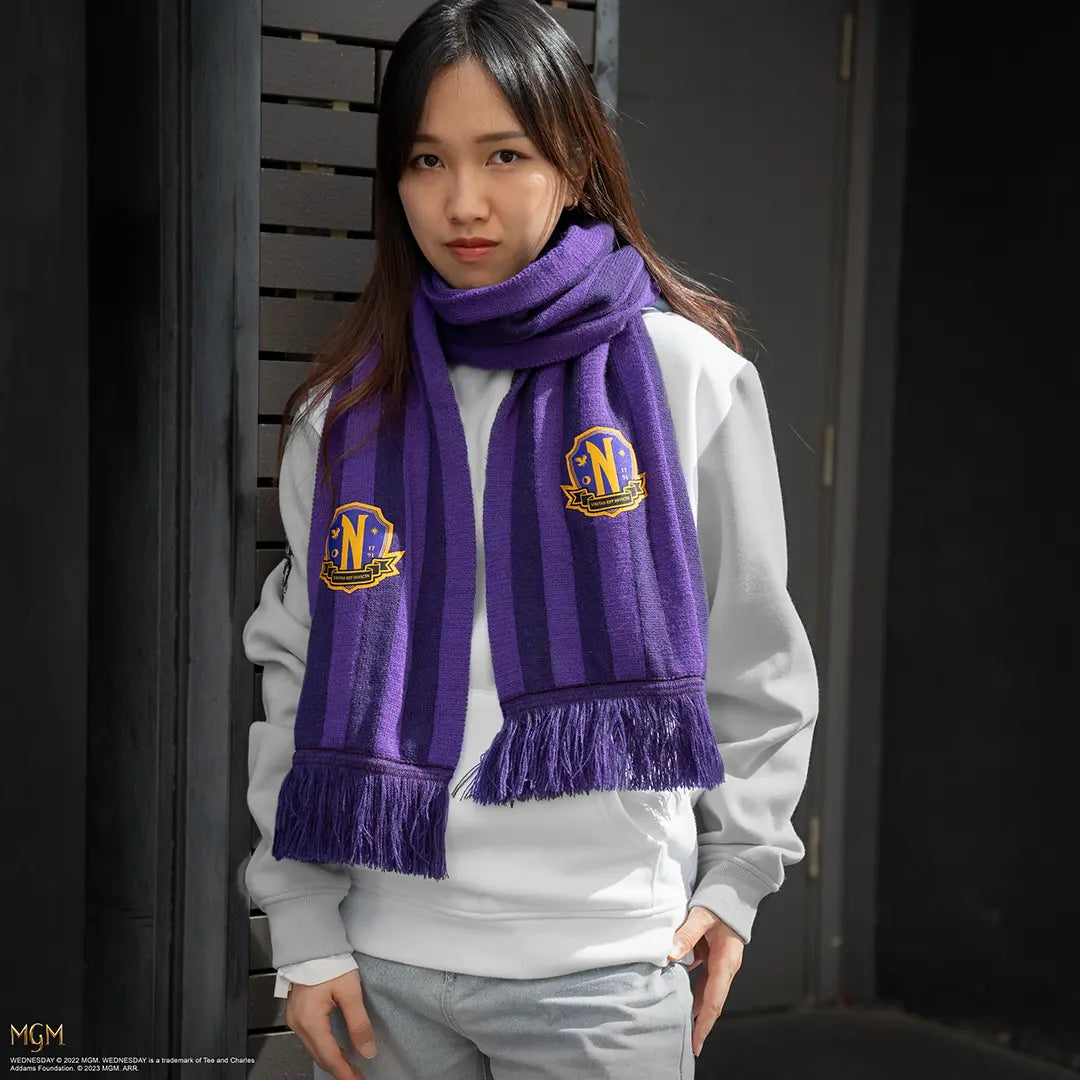 Scarf Nevermore Academy purple - Wednesday