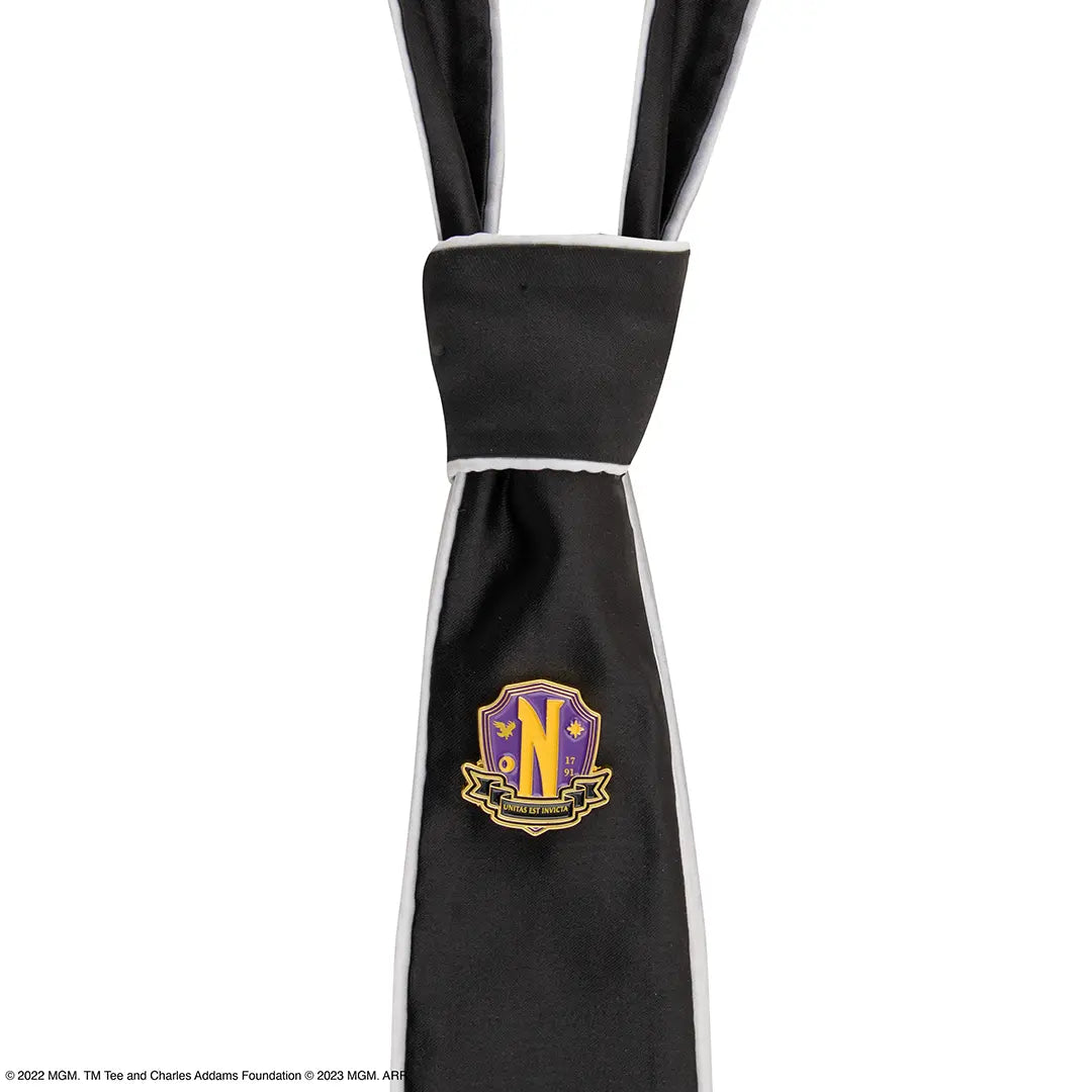 Necktie Deluxe Nevermore Academy with pin - Wednesday