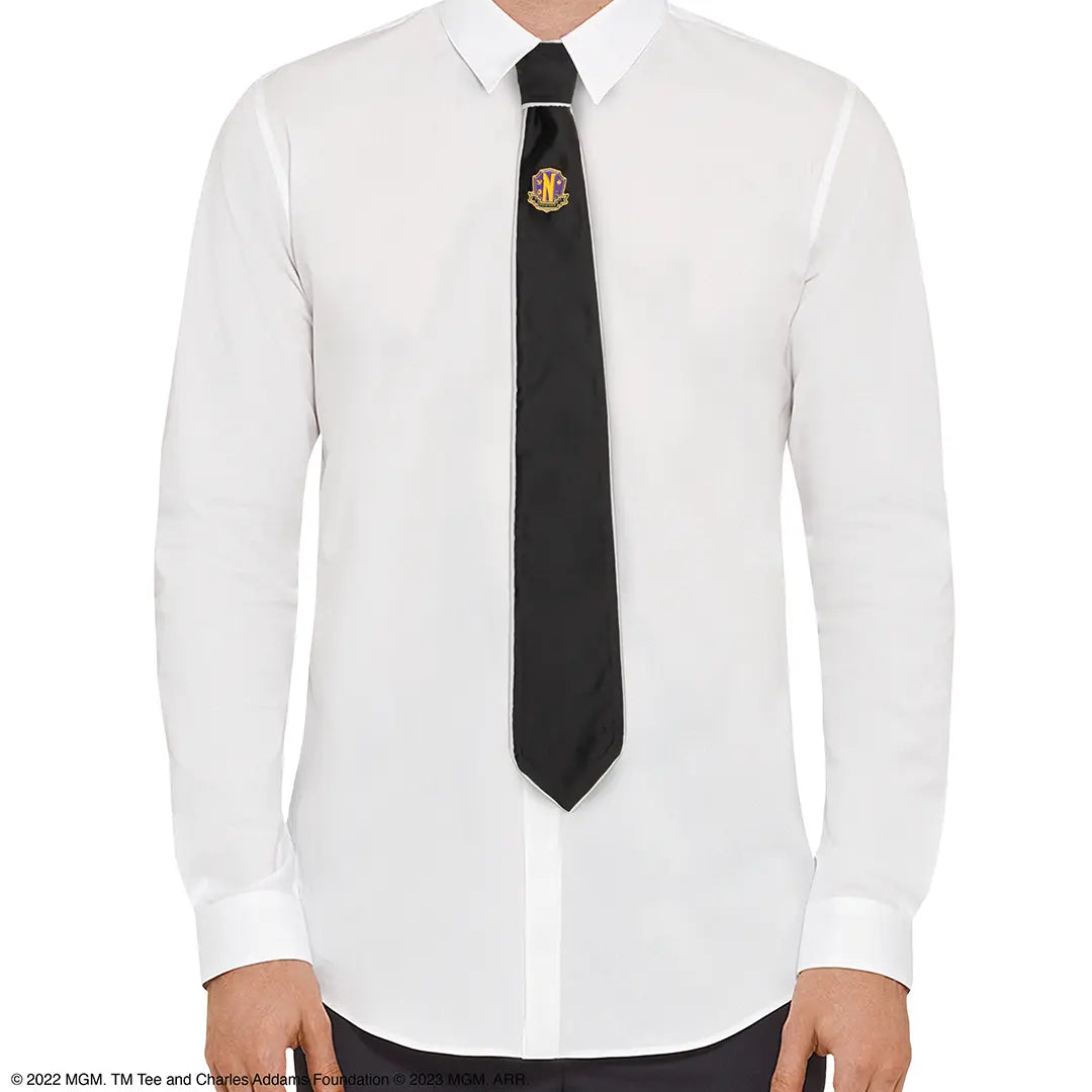 Necktie Deluxe Nevermore Academy with pin - Wednesday