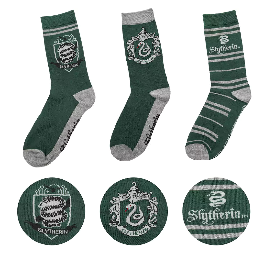 Socks Set of 3 Slytherin (EU 35 to 45) - Harry Potter