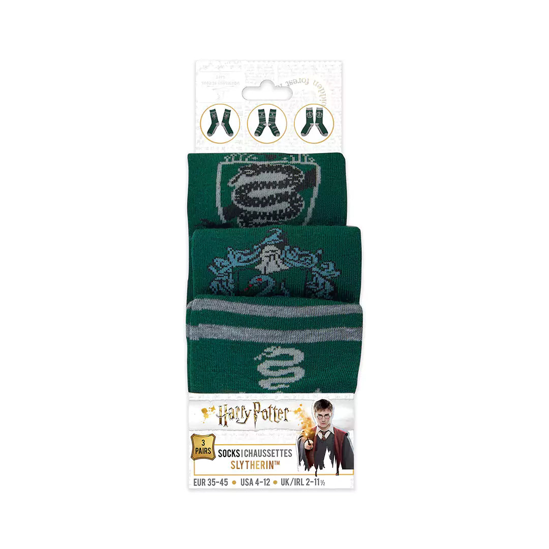 Socks Set of 3 Slytherin (EU 35 to 45) - Harry Potter