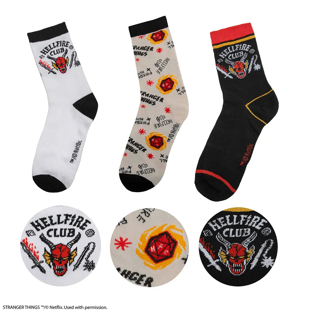 Set of 3 socks Hellfire Club - Stranger Things
