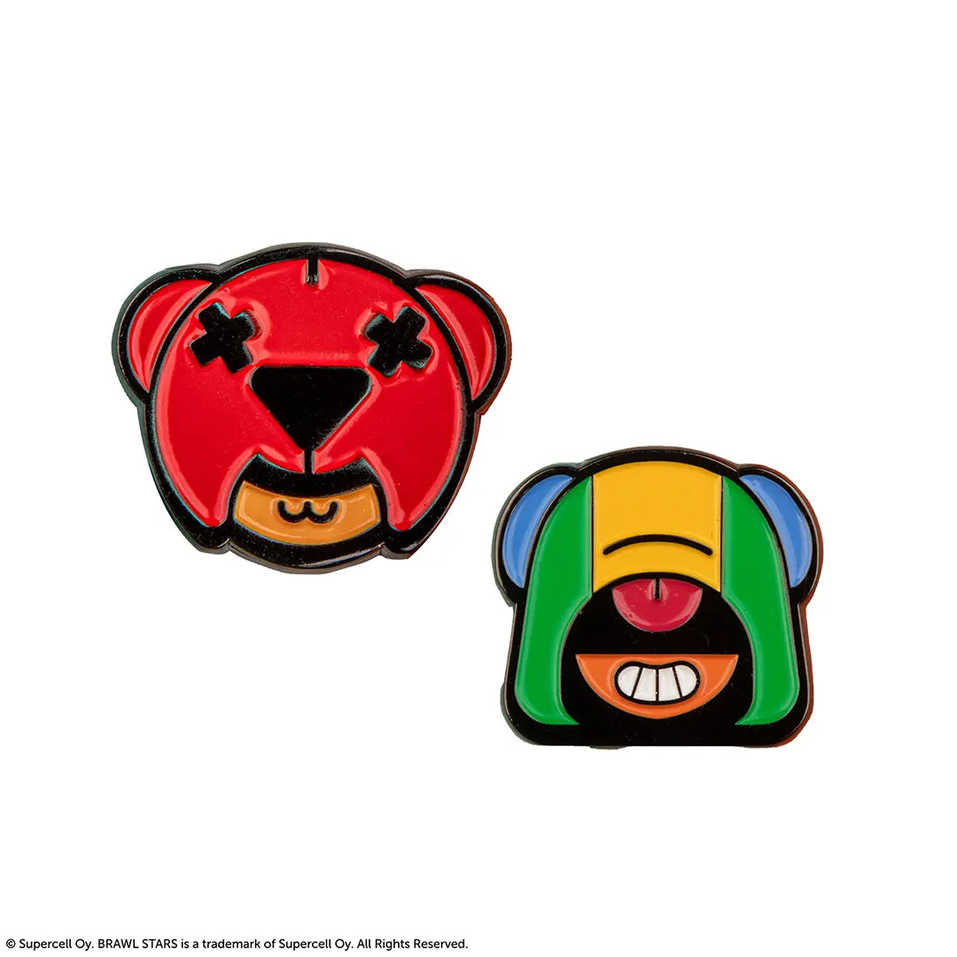 Set of 2 pin badges Nita & Leon - Brawl Stars