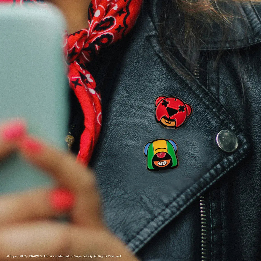 Set of 2 pin badges Nita & Leon - Brawl Stars