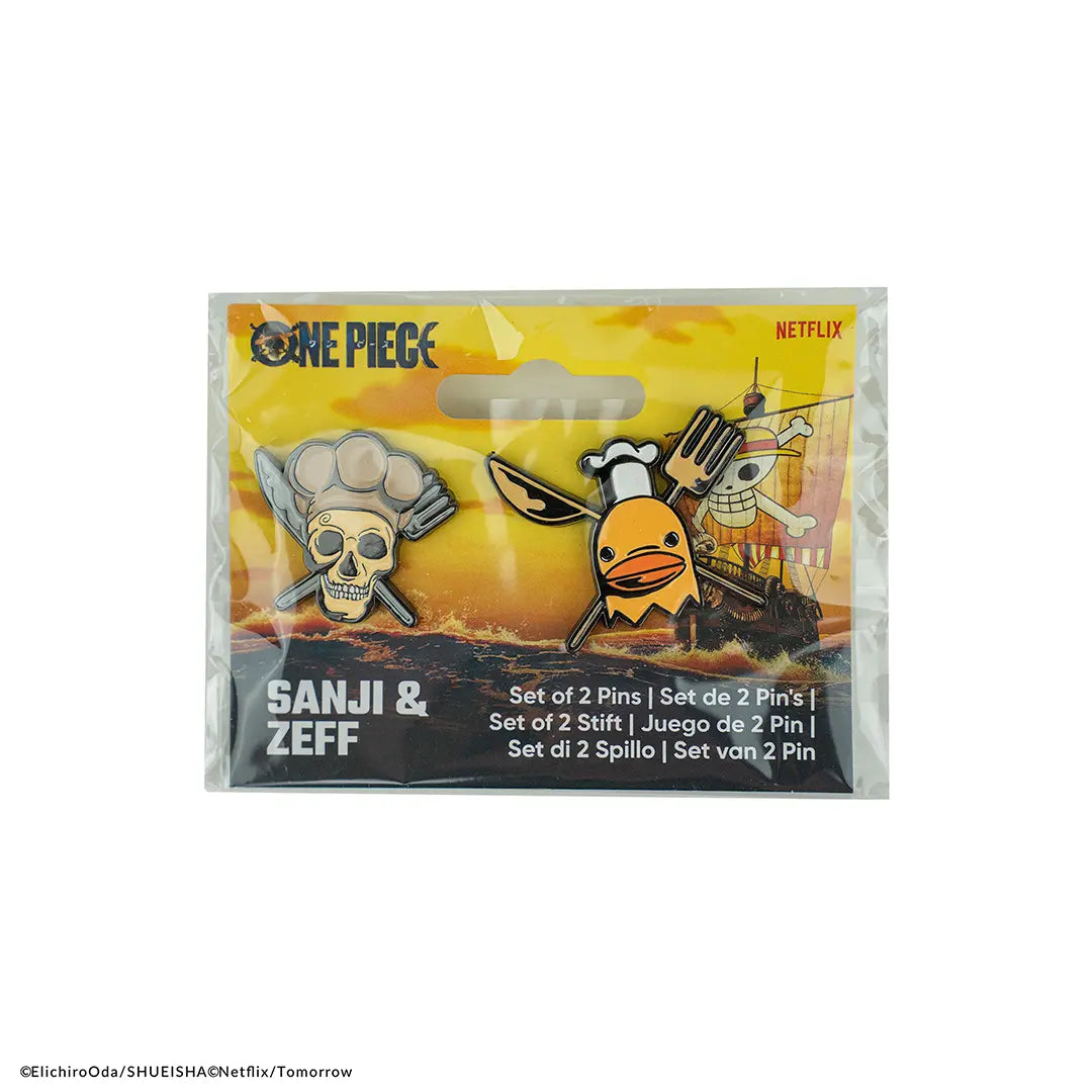 Set of 2 pin badges Sanji and Jeff - One Piece