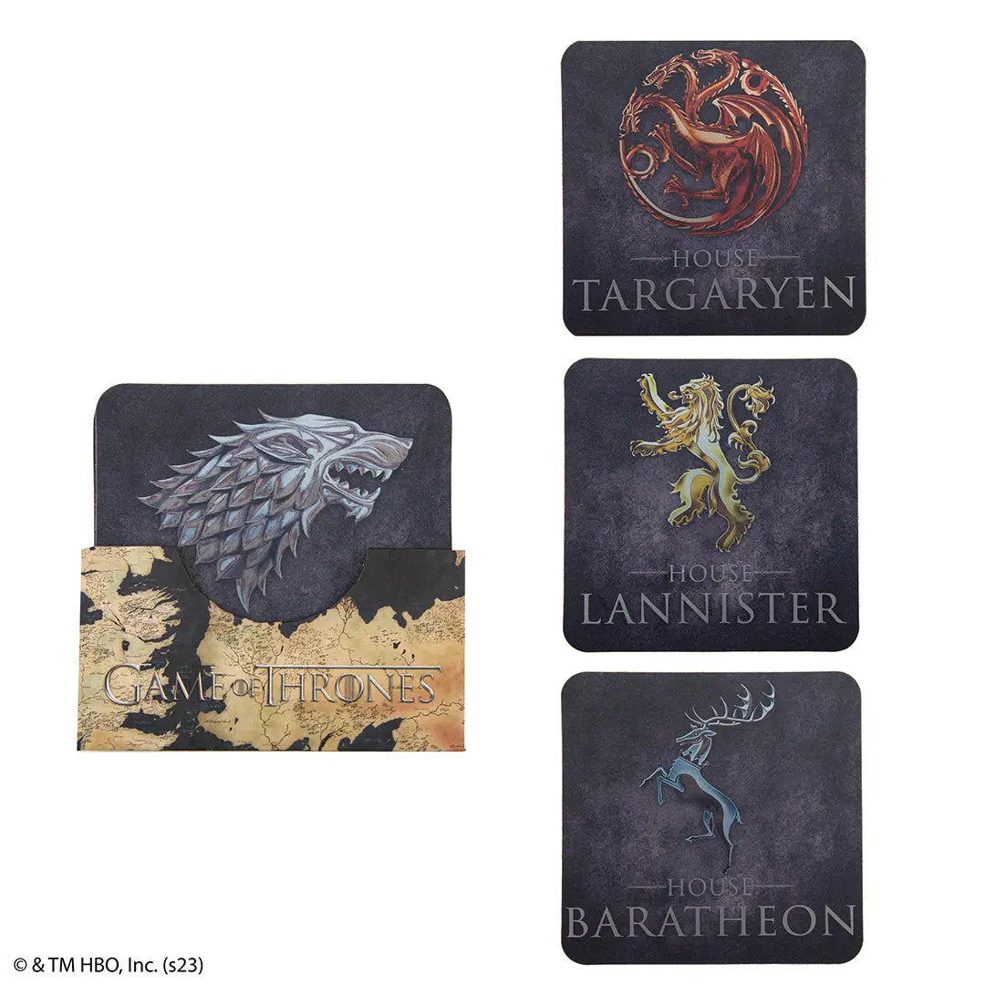 Set of 4 coasters Houses of Westeros - Game of Thrones