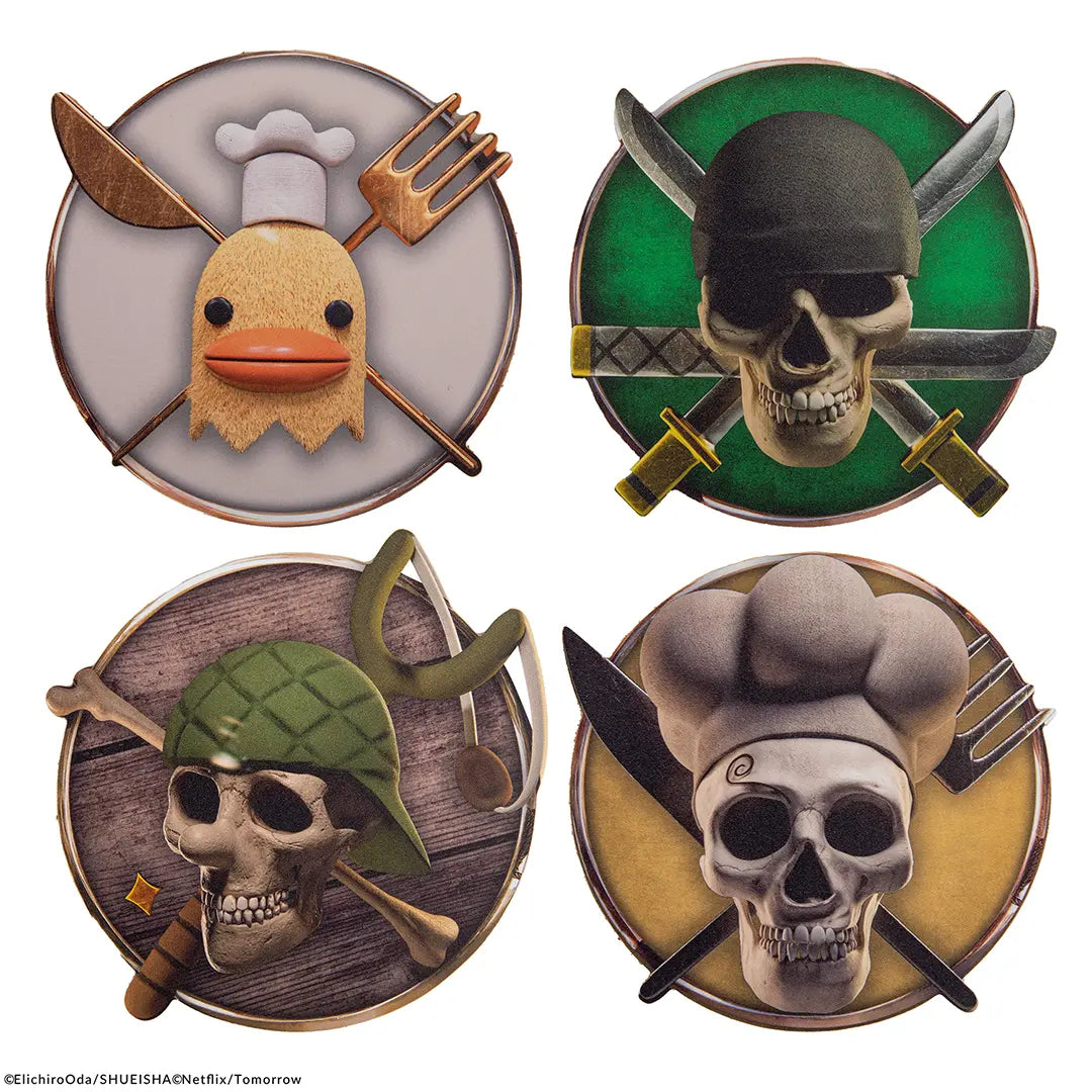 Set of 4 coasters Characters 2 - One Piece