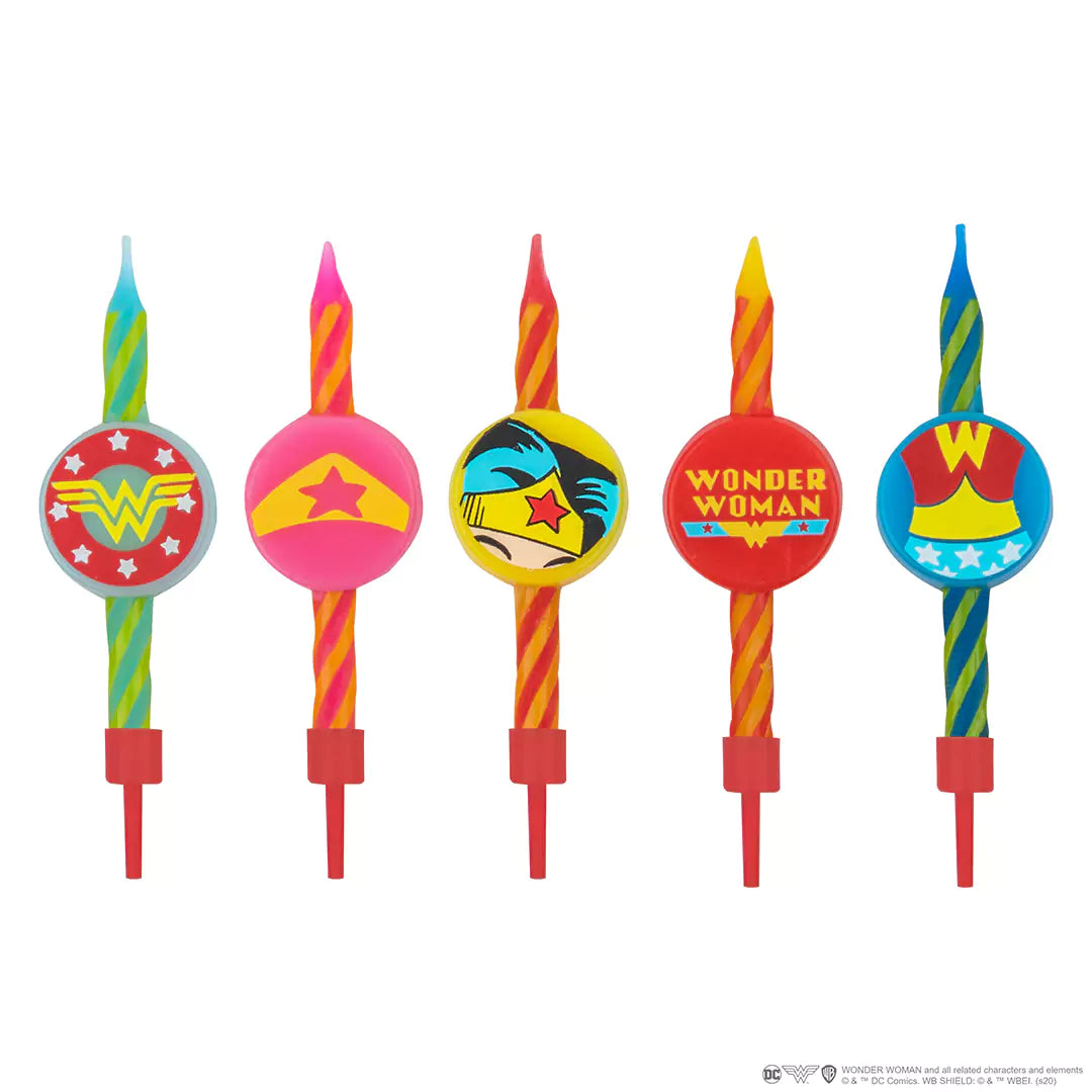 Set of 10 Birthday style Candles Wonderwoman logo - DC Comics