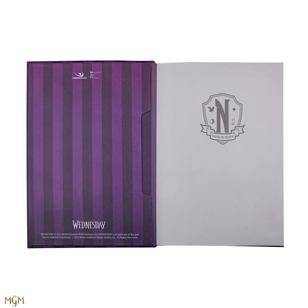 Hard cover double-entry notebook Nevermore Academy - Wednesday