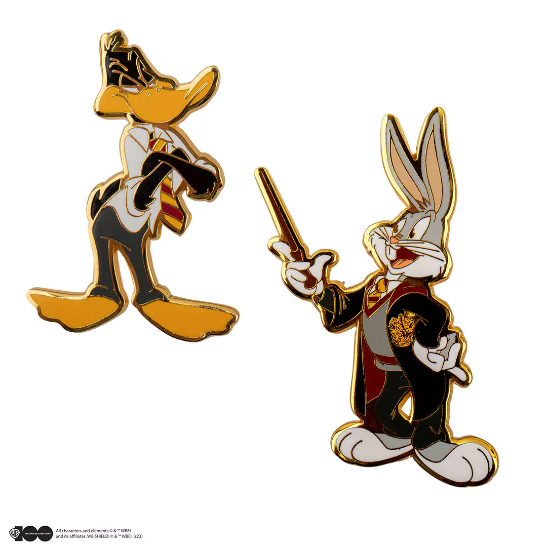 Set of 2 pins Bugs and Daffy at Hogwarts - Looney Tunes - WB 100th