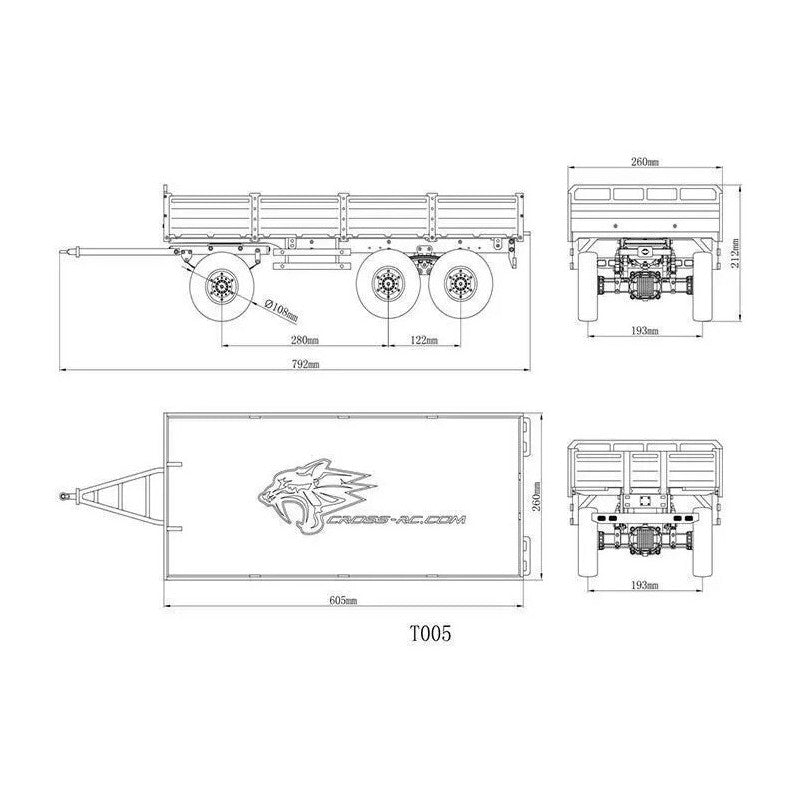 Tractor Trailer T005A 1/12