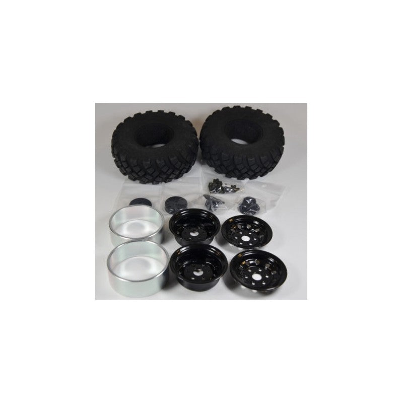 1.9' complete tyres white hub,2unit/kit