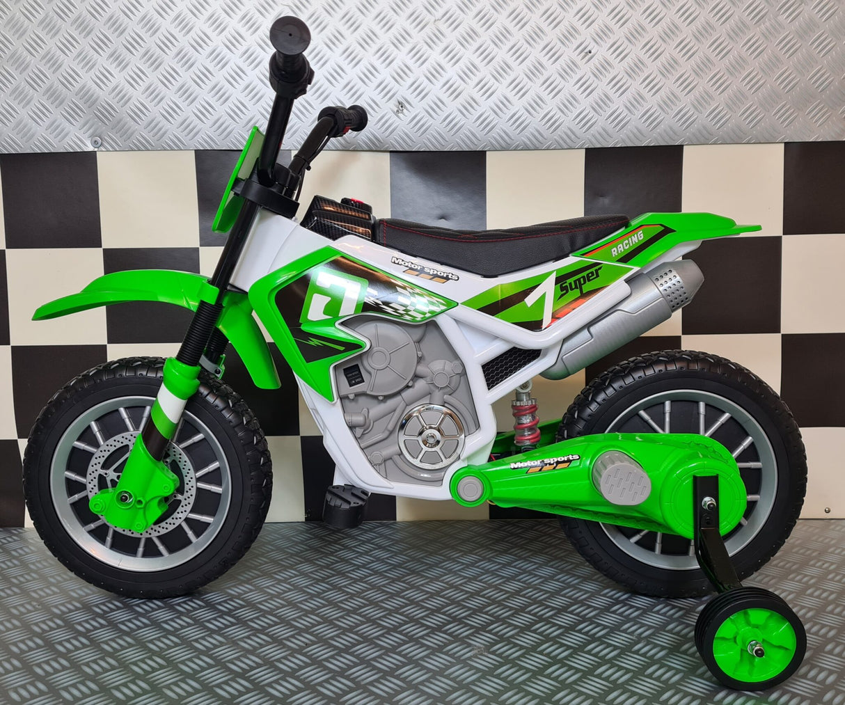Børnecrossmotorcykel 12 volt grøn