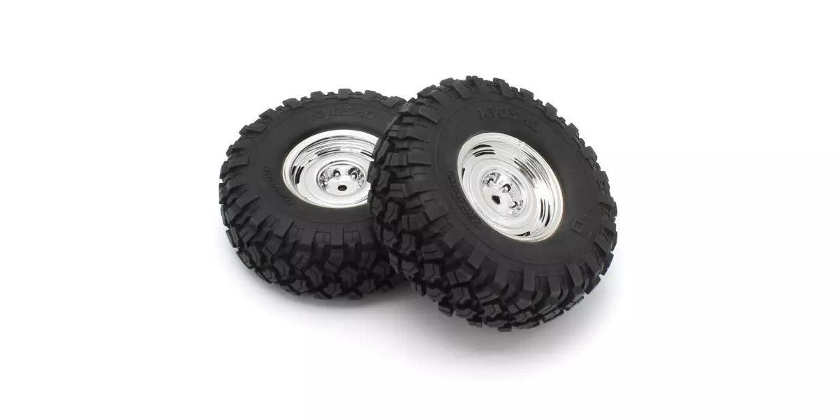 Kyosho KC10 Dish Chrome Complete Wheels (2)